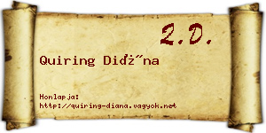 Quiring Diána névjegykártya